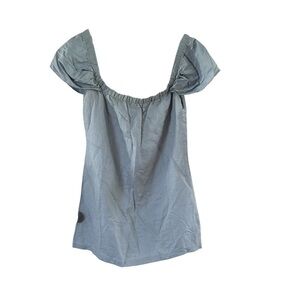 Reformation Tencel and Linen Light Blue Square Neck Mini Dress size Medium